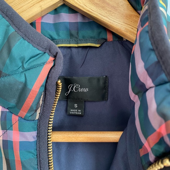 J. Crew Plaid Puffer Vest Size Small - Picture 2 of 5